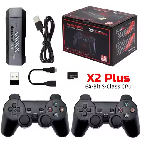 4K HD X2 Plus Game Stick 2 4G Retro Video Game Console Wireless Controller TV 50 Emulator PS1 N64 DC 256G Games