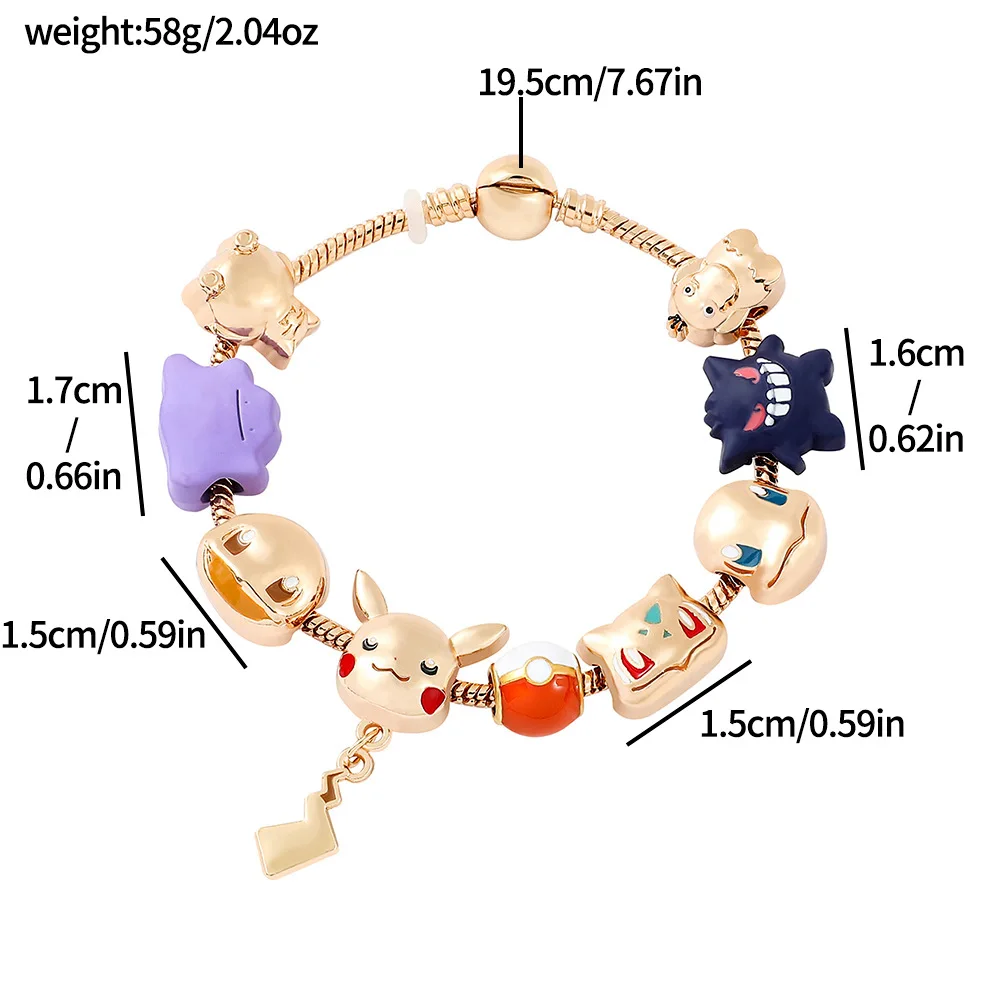 Niedliches Anime Pokémon Armband DIY Perlenarmband Urlaubsgeschenk Geeignet für Fans Männer Frauen Schmuck Accessoires – Detail 2