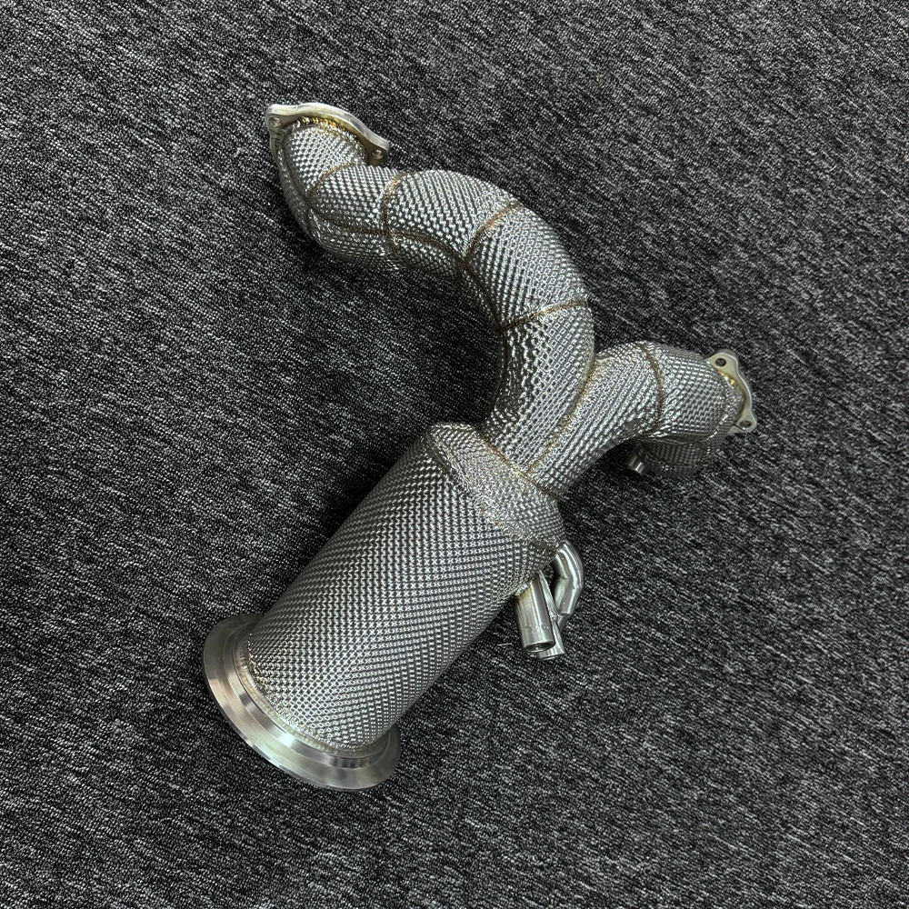 Exhaust Downpipe for COUPE 3.0T 2019-2023 Ss304 Downpipe Exhaust Pipe Heat Shield