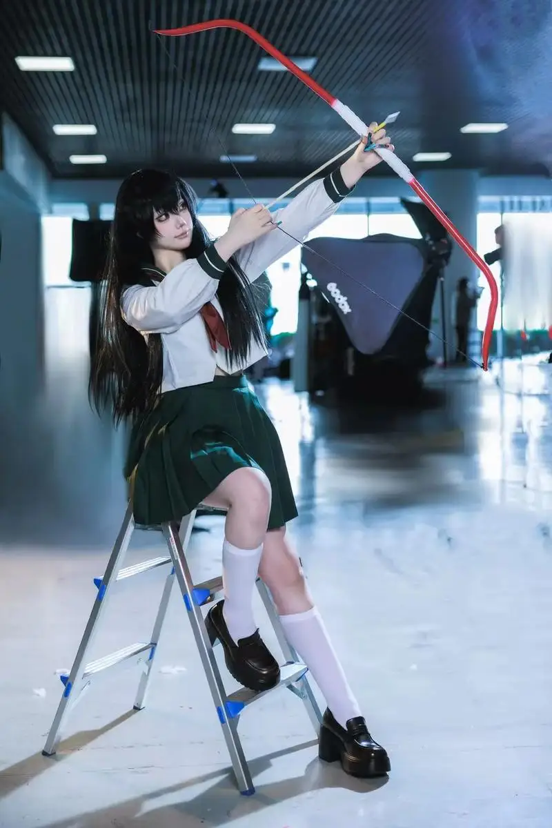 Higurashi Kagome Cosplay Costume Anime Inuyasha Kagome Cosplay Sailor School Girl Uniform Student Skirt Halloween Women Girl Cos view 4
