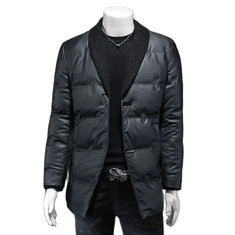 BATMO 2024 new arrival winter 90% white duck down jackets men,male warm thicked leather coat, overcoat 2288