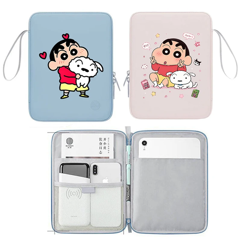 

Crayon Shin-chan PU Leather Laptop Sleeve Bag Woman Man Anime Water Resistant Notebook Protective Case for 11/13 Inch Laptop New