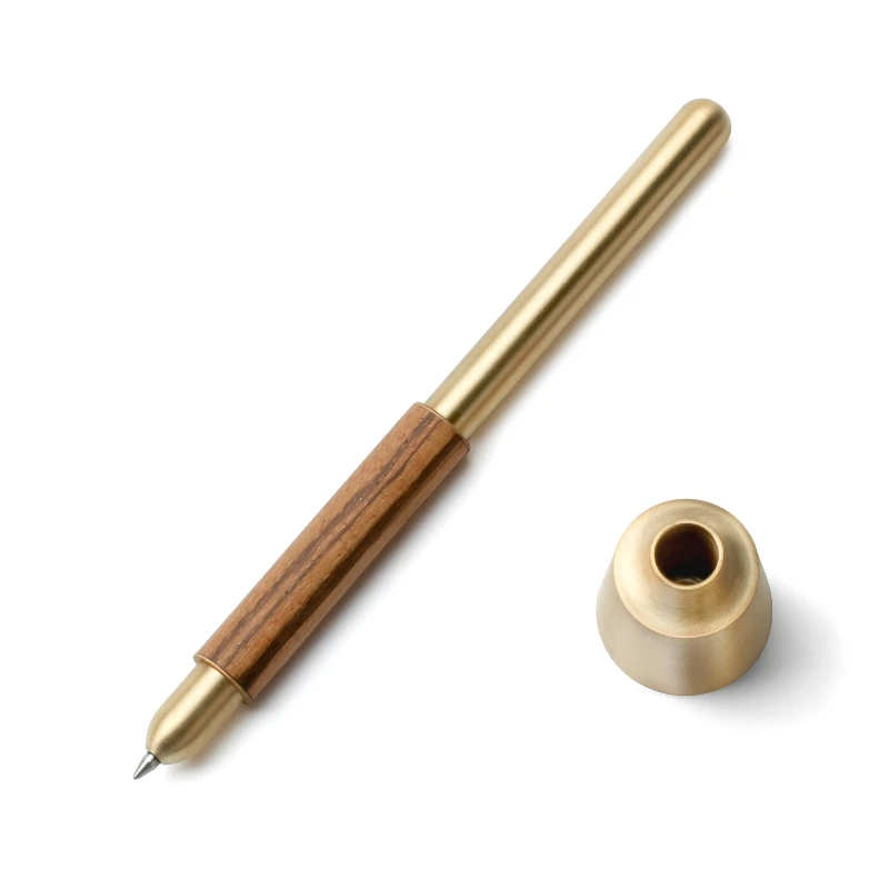 

Unexpected Design Brass+Wood Ball Pen Black 0.7 Refill Cute Smooth Flow Best for Calligraphy Rollerball Pen Gift Fast Shipping