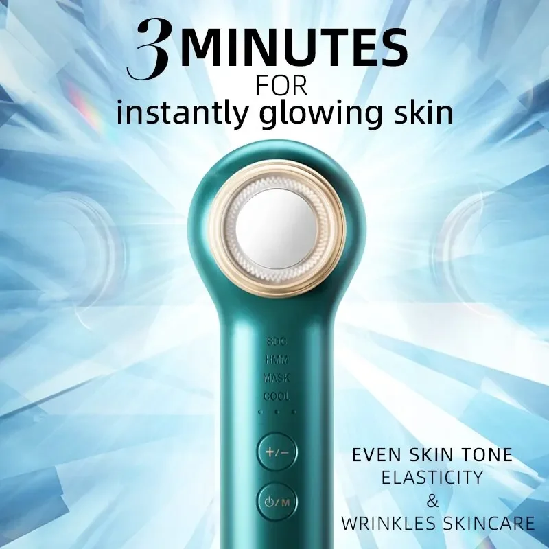 TINSOL Ultrasonic Sonic Vibration Facial Beauty Device 6-in-1 EMS Infrared Body Cavitation for Face Skin Care Home Salon Spa Use