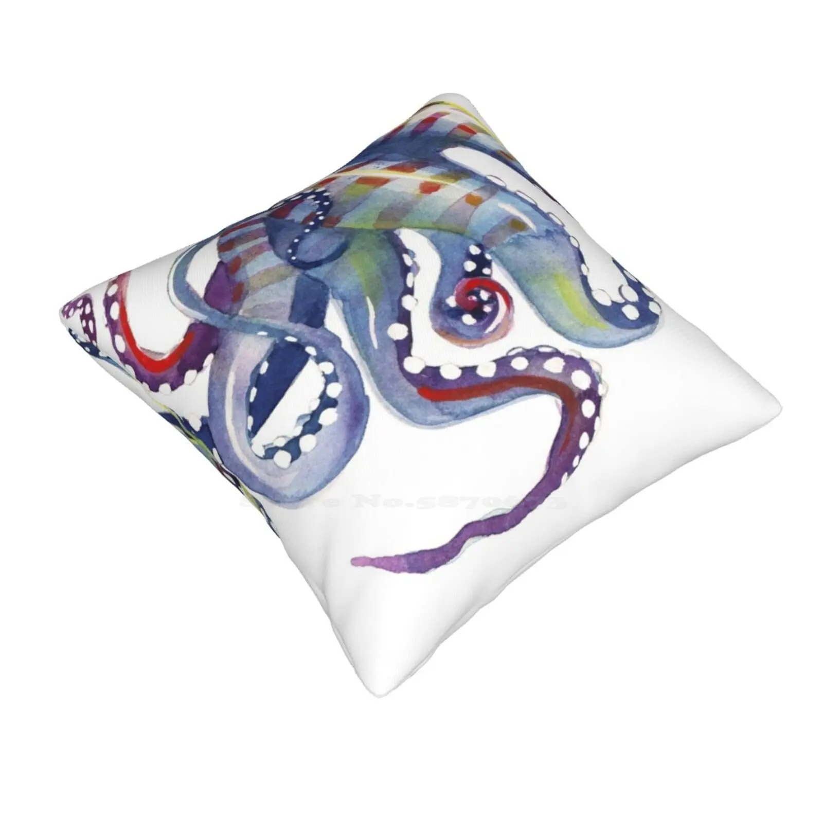 Sea Monster Pillowslip Pillowcase Octopus Tentacles Watercolor Sea Life Coastal Sea Monster Kraken Rainbow Ocean Beachy Seaside