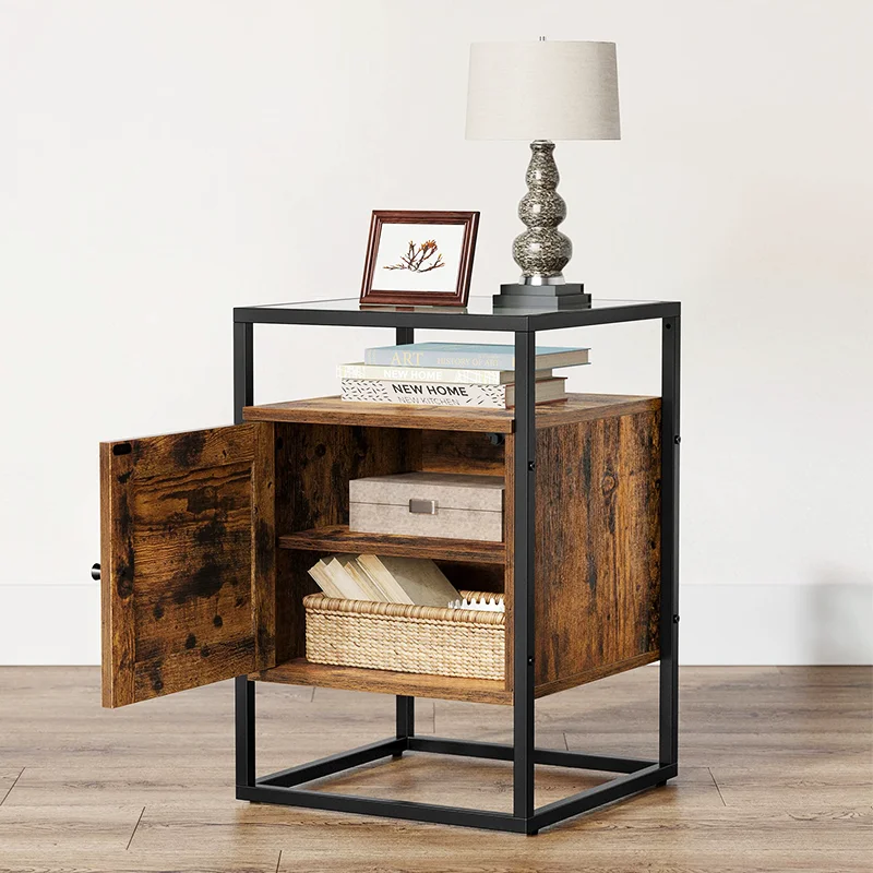 

Design Clear Glass Tea Table Living Room Metal Corner Mid Century Tea Table Bedside Hallway Low Stolik Kawowy Furniture Home