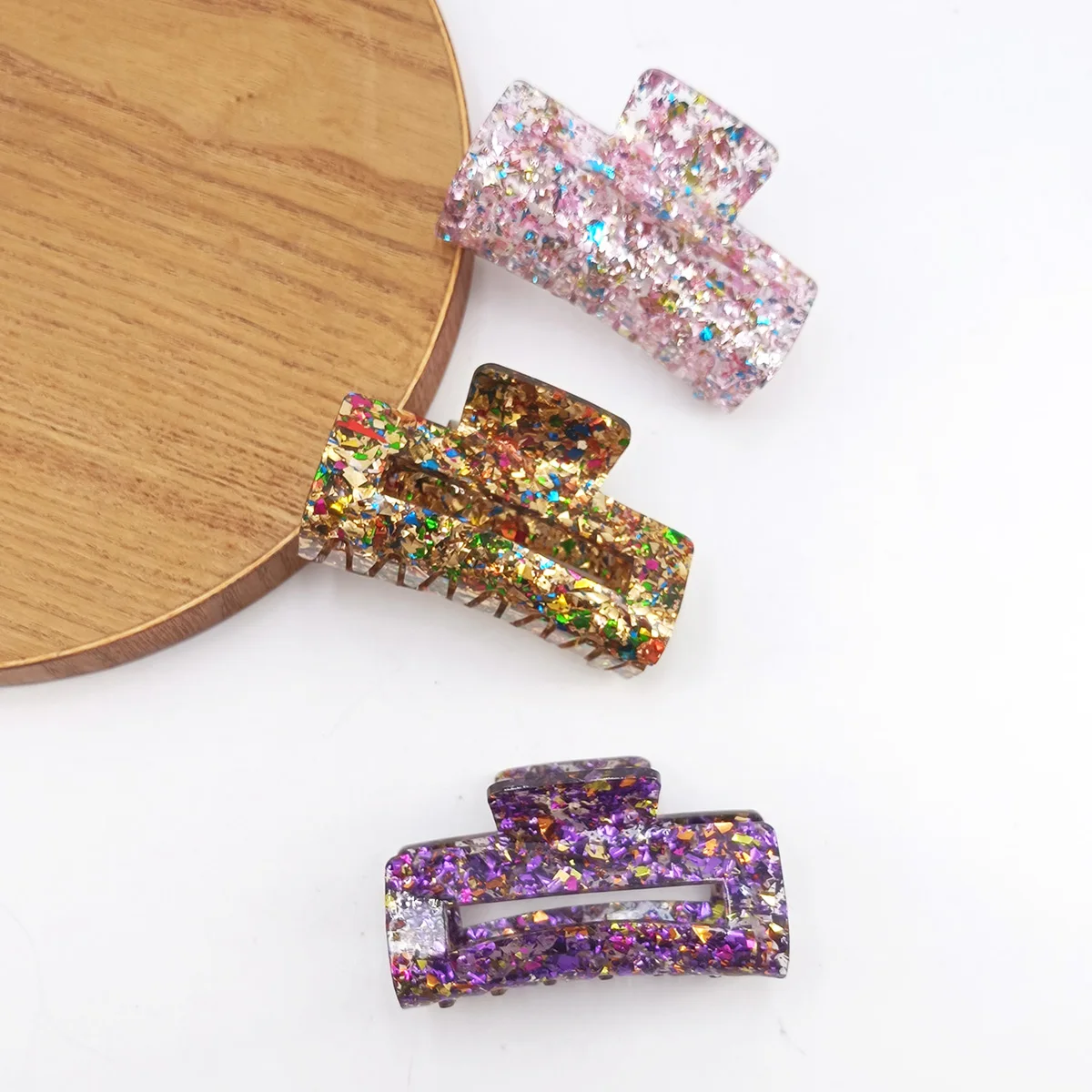 1/3/6 قطعة النساء الترتر مشبك شعر صعبة الملونة البلاستيك مشبك شعر حجم كبير مشابك الشعر كراب دبوس الشعر إكسسوارات الشعر فتاة هدية