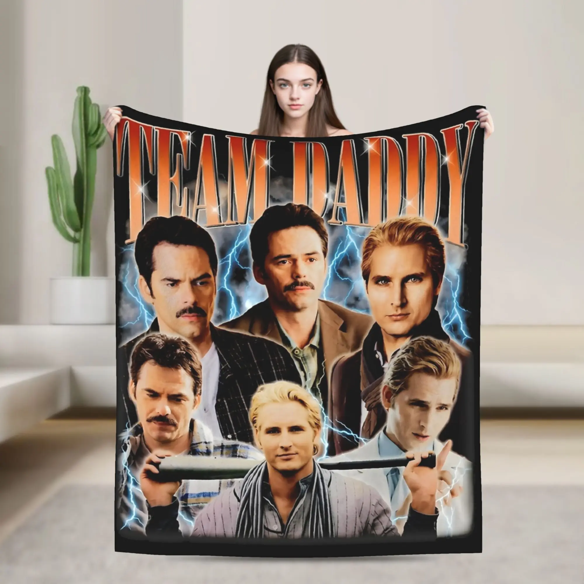 Team Daddy Carlisle Cullen and Charlie Swan Twilight Blanket Fleece All Season Warm Throw Blankets for Bedding Couch Bedspread