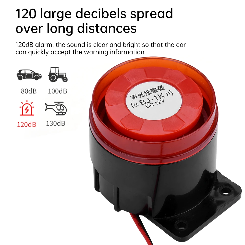 DC 12/24V AC 220V Buzzer 120dB Super Loud With Light Alarm Outdoor Waterproof Anti-theft Indicator Lights