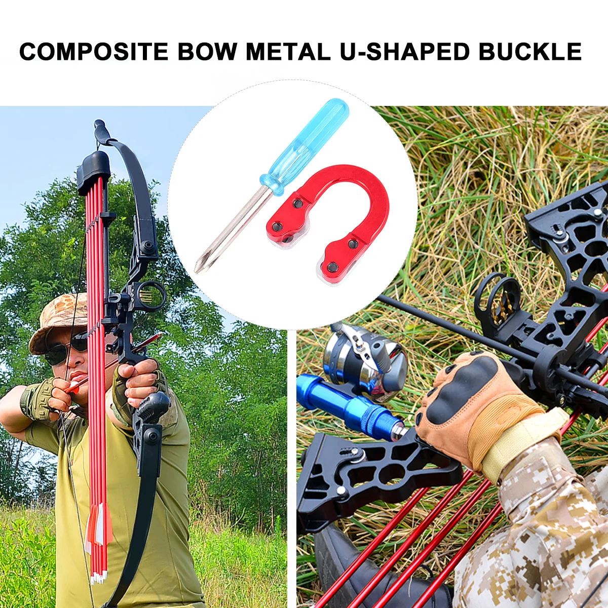 1Set Metall U Schnalle Bogenschießen Liefert Starke Abnehmbare Design Einfache Bedienung Bogenschießen Ausrüstung Verbund Bogen Liefert