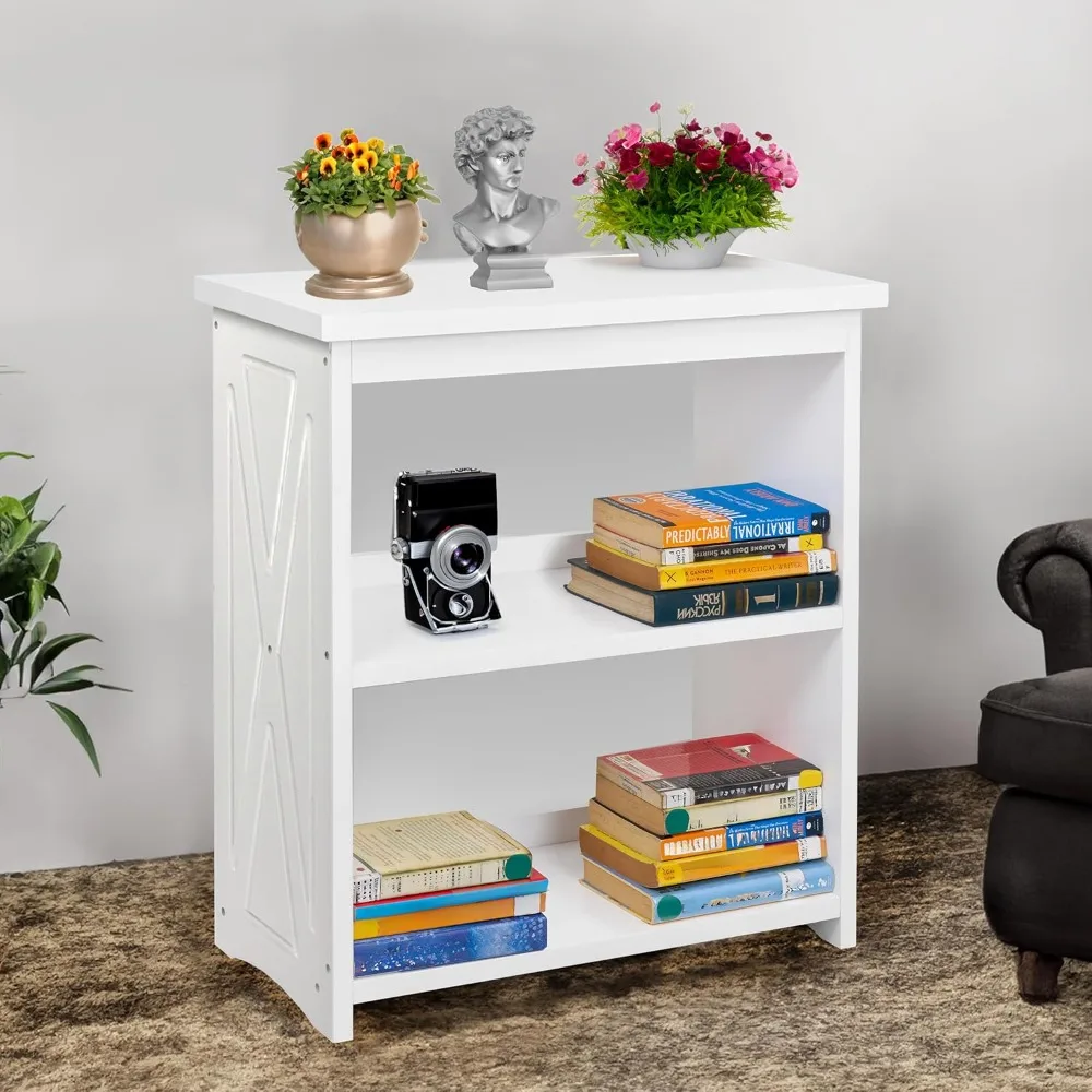

Natural Wood Bookshelf, 3 Tier Bookcase, Freestanding Display Storage Shelves Open Bookshelf for Bedroom, Living Room and Office