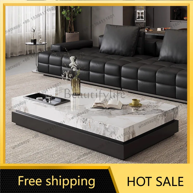XX.Italian Minimalist Coffee Table Simple Modern Small Living Room Coffee Table Computer Dinner Mesas Bajas Postmodern Furniture