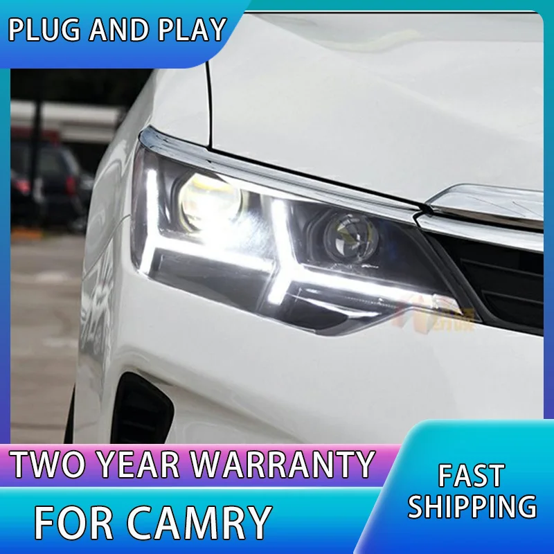 

Car Styling for Toyota Camry Headlights 2015-2017 Camry LED Headlight DRL H7 D2H Hid Option Angel Eye Bi Xenon Beam