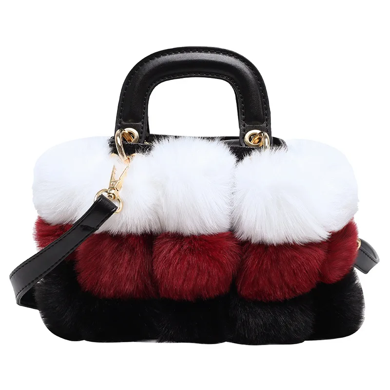 Winter Handbag Women Luxury Faux Fur Hand Bags Soft Plush Bags For Women 2024 Crossbody Totes Ladys Luxury Clutches Purse