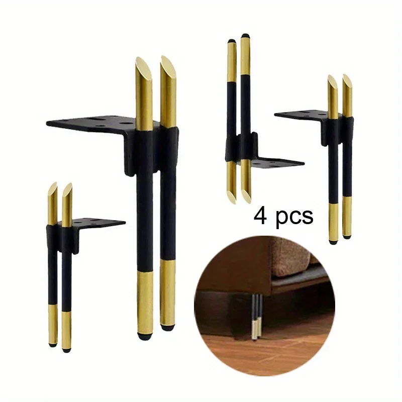 4pcs Modern Short Cabinet Legs for Coffee Table Dresser Nightstand Shelf Replacement Couch Legs for Furniture Metal Legs