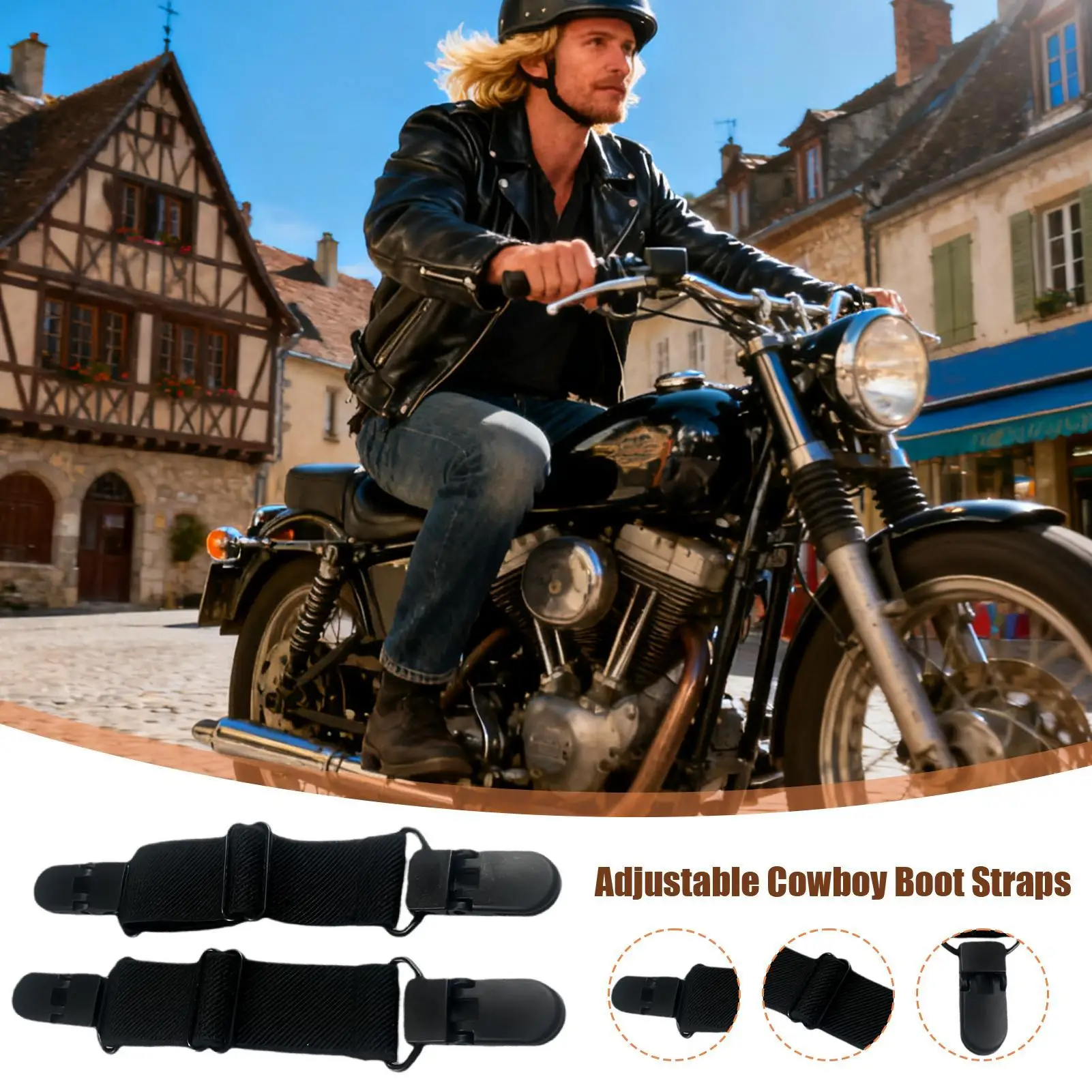 Stiefelriemen für Jeans, 2-teilige verstellbare Clips, Hosenhalter, Hosen, Steigbügel, Beingurte für Damen und Herren, Reiten, Biker-Jeans, Fäustling