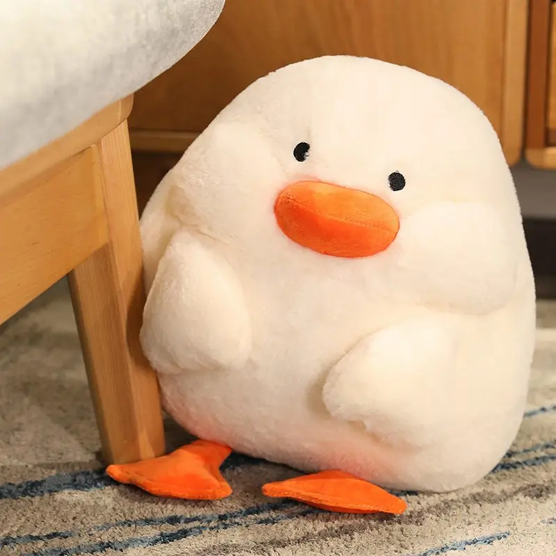 

Kawaii Plush Chubby Duck Toy Stuffed Animal White Fat Duck Soft Doll Throw Pillow Cushion With Blanket Birthday Christmas Gift