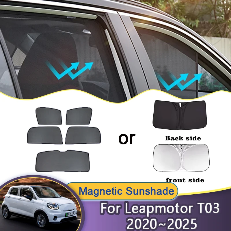 

Автомобильный сетчатый солнцезащитный козырек для Leapmotor T03, аксессуары 2020 ~ 2025 2024 2023 2022 2021, магнитный солнцезащитный козырек на окно, автоаксессуары