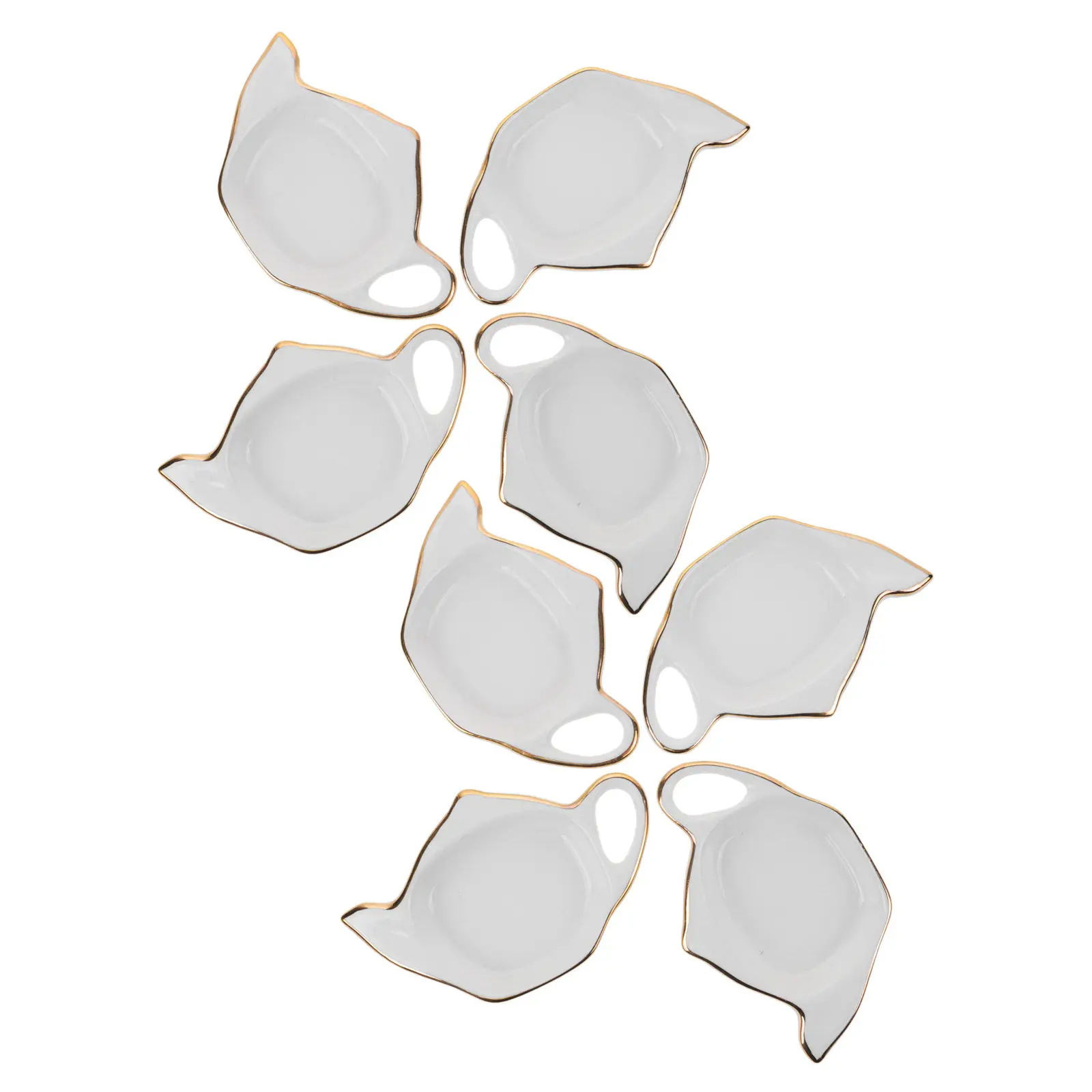 8Pcs Ceramic Tea Bag Holder Plates Teapot Shape Coaster Used Tea Bag Dish Compact Kitchen Countertop Organizer