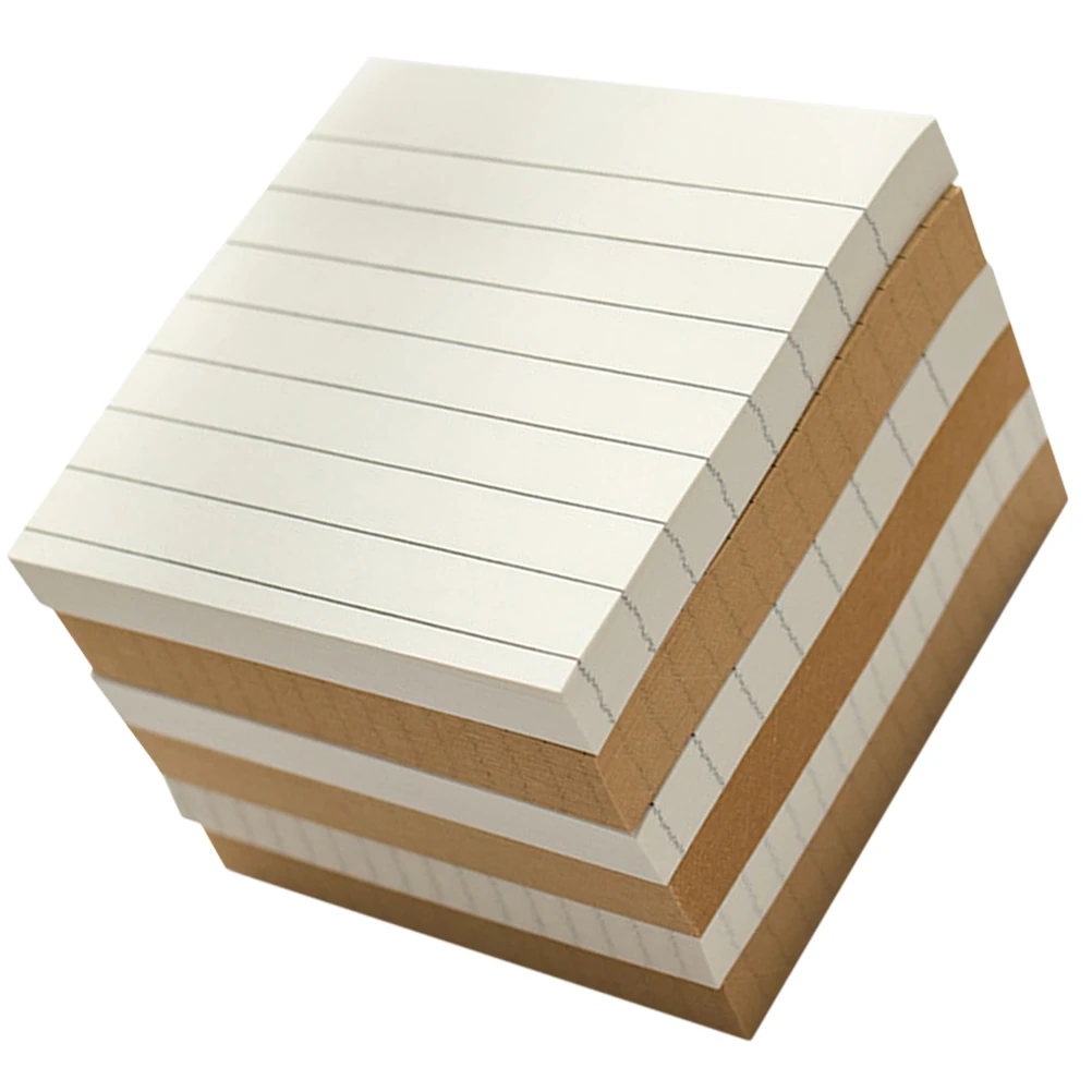 

6 Pcs Memo Pads Student Office Supplies White Grid Lines Blank Brown Yellow Portable Practical Smooth Writing
