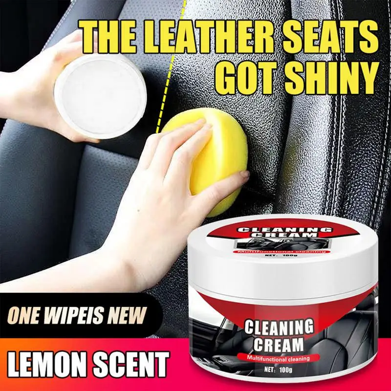 Car Cleaning Cream Car Seat & Interior Cleaning Supplies 100g Car Refurbishment Repair Cream Leather Cleaner & Conditioner For