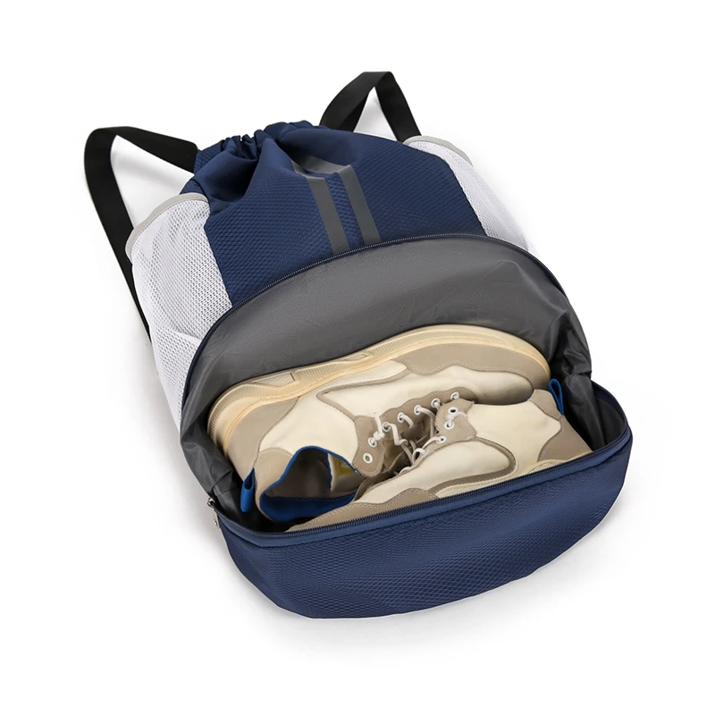 Bolsas de deportes al aire libre para hombres y mujeres, bolsa grande de baloncesto, fútbol, gimnasio, natación, bolsa con cordón, Camping, zapatos impermeables, mochila Oxford