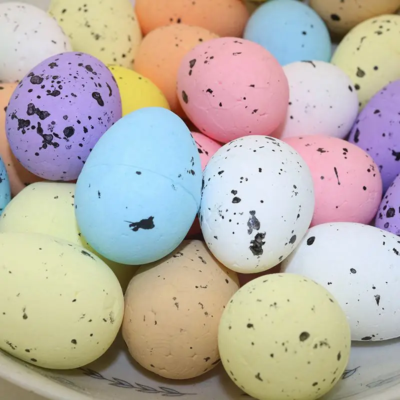 20/50pcs Mini Schiuma Uova di Pasqua Colorate Uova di Uccelli Finti Festa di Pasqua Decorazioni per la Casa Regali per Bambini Favore FAI DA TE Buona Pasqua Decorazione 2025