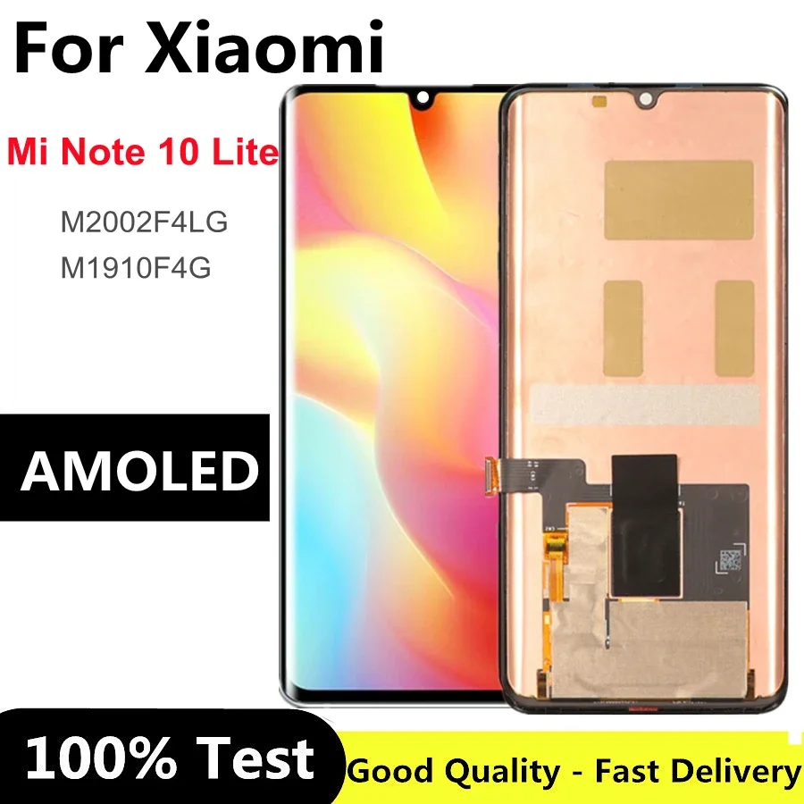 AMOLED For Xiaomi Mi Note 10 Lite LCD For Xiaomi Mi note 10 LCD Display LCD Screen Touch Digitizer Assembly