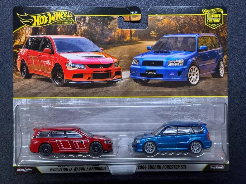 Hot Wheels Premium Car Culture 2 paquetes Mitsubishi Subaru Dodge Porsche 1:64 Aleación fundida Coche de rendimiento clásico coleccionable
