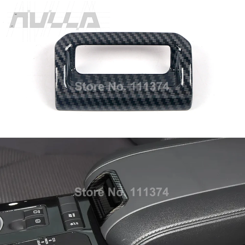 

For Toyota Highlander XU70 Kluger 2021-2026 Armrest Storage Box Handle Decorative Trim Carbon Accessories