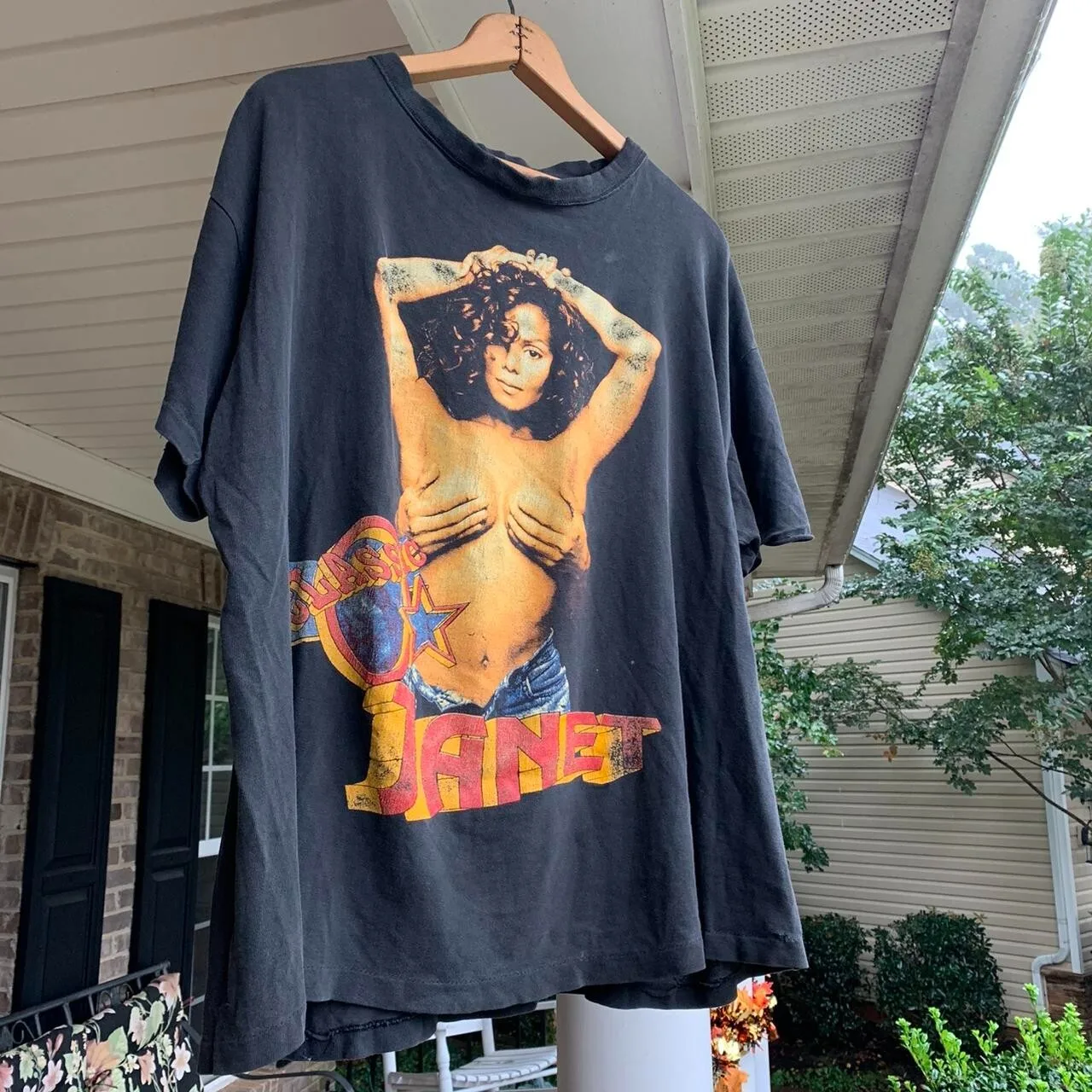 JANET JACKSON x NAUGHTY BY NATURE short sleeve black color shirt KV29862