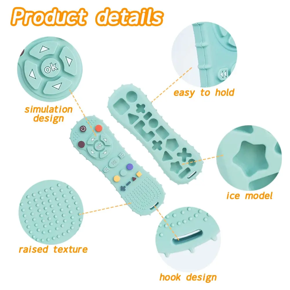 1PC Silicone Baby Toys TV Remote Control Shape Teether Toy BPA Free Silicone Teething Chewing Toy Sensory Baby Accessories