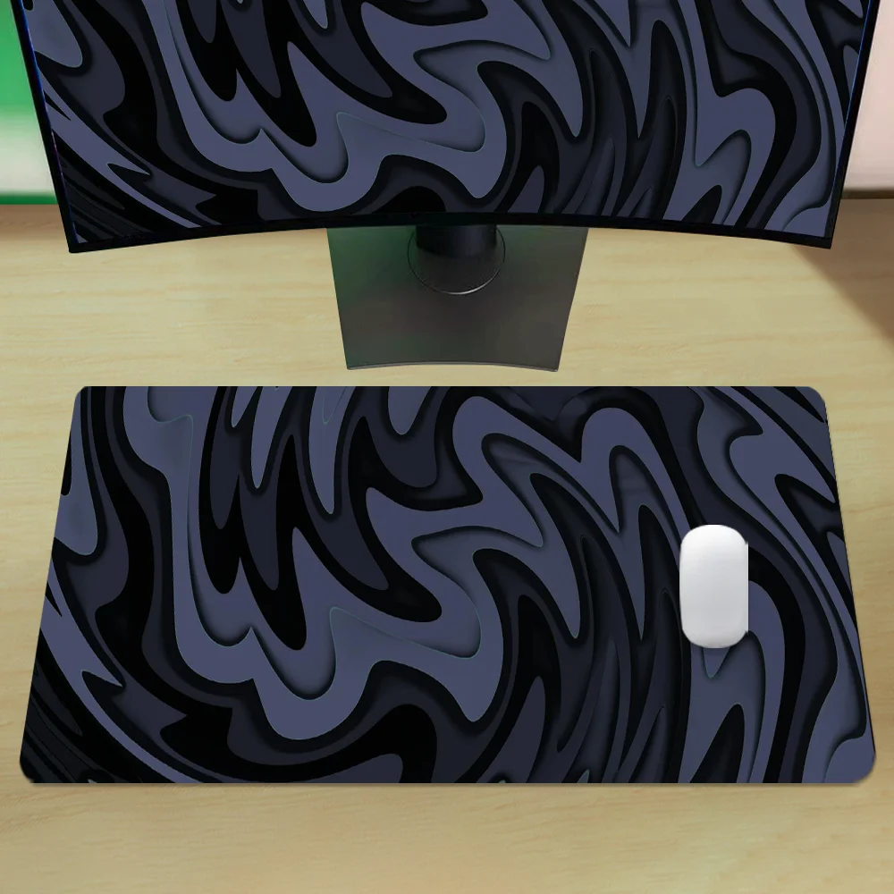 Abstract Design Mouse Pad Large Gaming Desk Mat Desk Accessories Keyboard Pad With Non-Slip Rubber Base Stitched Edge Deskpad