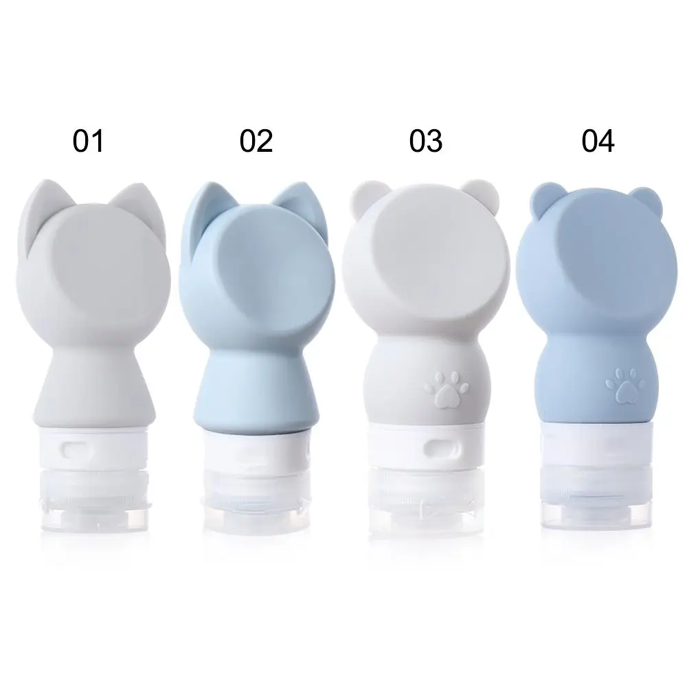 Portable Silicone Refillable Bottle Cartoon Cute Empty Travel Packing Press for Lotion Shampoo Cosmetic Squeeze Containers