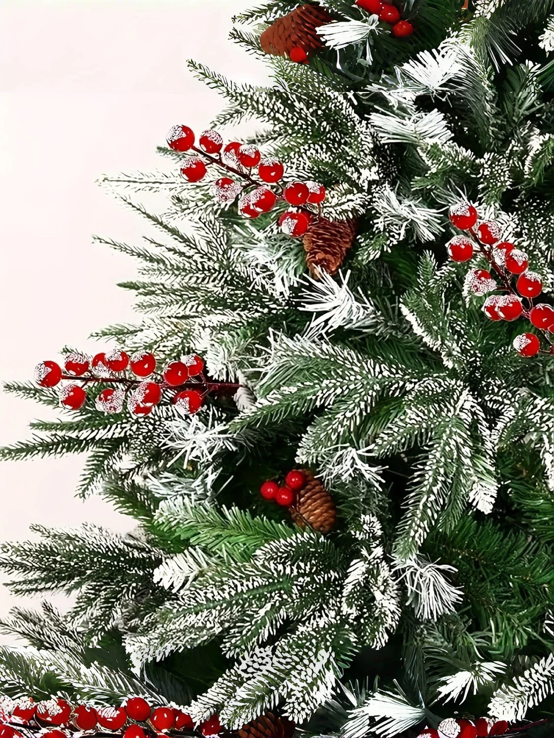 الثلوج متجمد الاصطناعي التوت الأحمر ينبع الشتاء عيد الميلاد جو ديكور رذاذ أحمر يختار هولي بيري فروع شجرة الديكور
