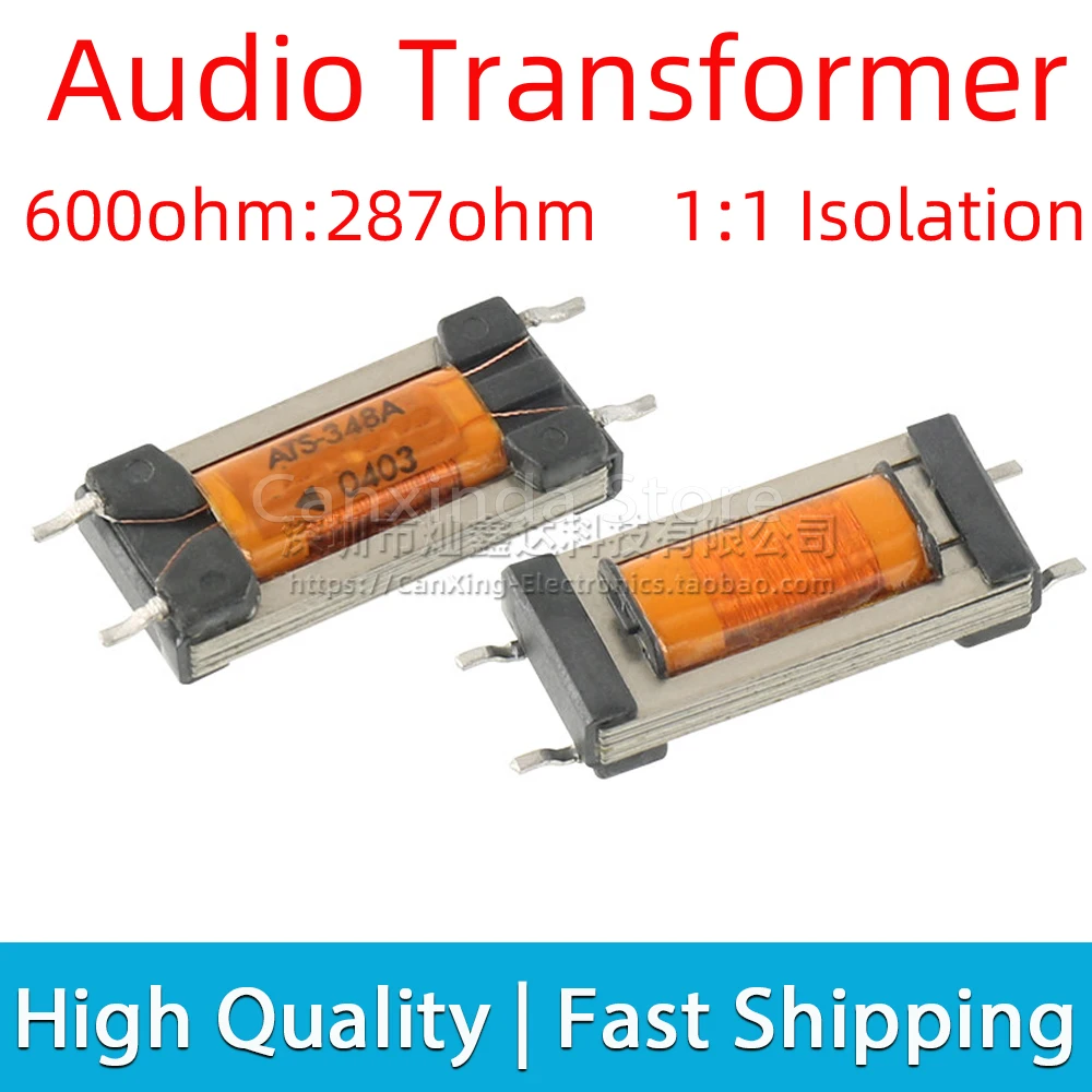 

2pcs ATS-348A SMD Permalloy Audio Transformer Impedance 600 : 287 ohm 1:1 isolation Ni-Fe Transformer nickel steel Audio Signal