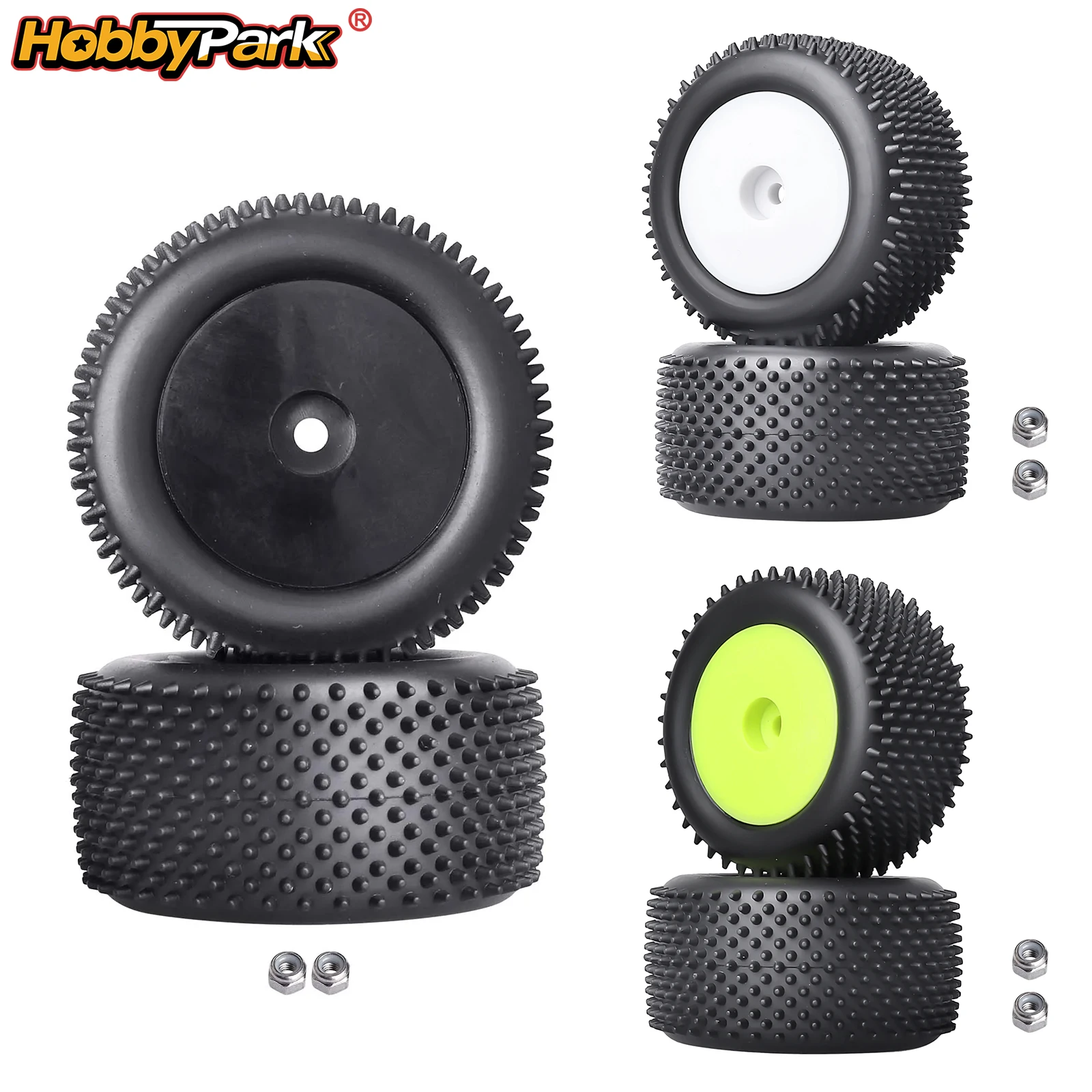 HobbyPark 2Pcs Step Pin Rear Tires Wheels Mounted Step Pin Tires for Losi Mini-T 2.0 Mini-B LOS41009 Replacement Parts