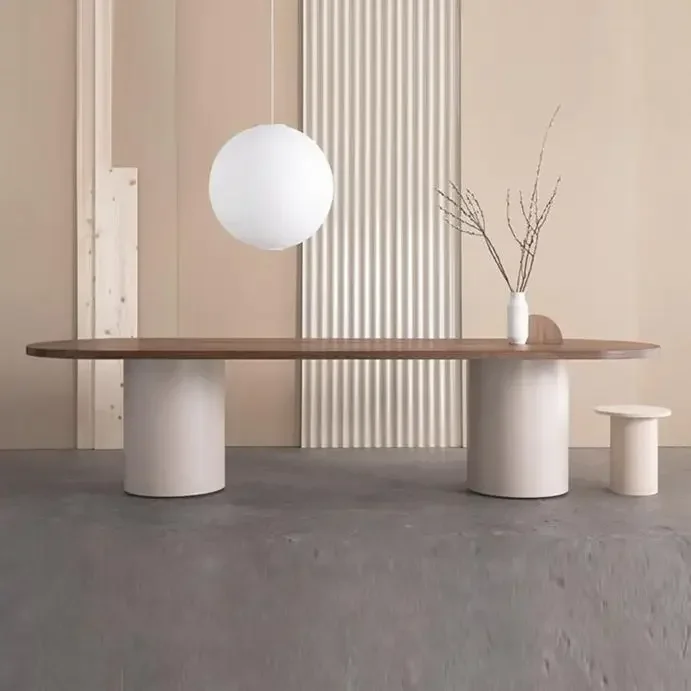 

Simple Modern Oval Conference Table Arc Table Nordic Conference Table Solid Wood