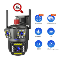 V380 Pro Wifi Survalance Camera 3MP Three Lens PTZ Camera Dual Lens human tracking Security IP Outdoor Waterproof Surveillance