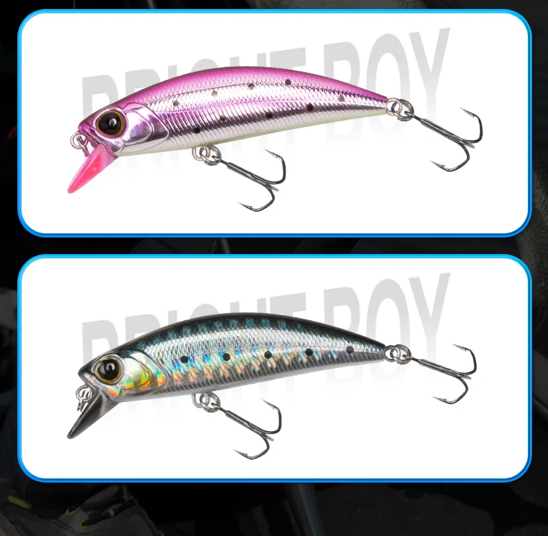 Kingdom Sinking Minnow Angelköder, 45 mm, 60 mm, weit werfender künstlicher harter Wobbler, Wobbler, schlanker Körper, harte Köder für Forellenbarsch – Detail 9