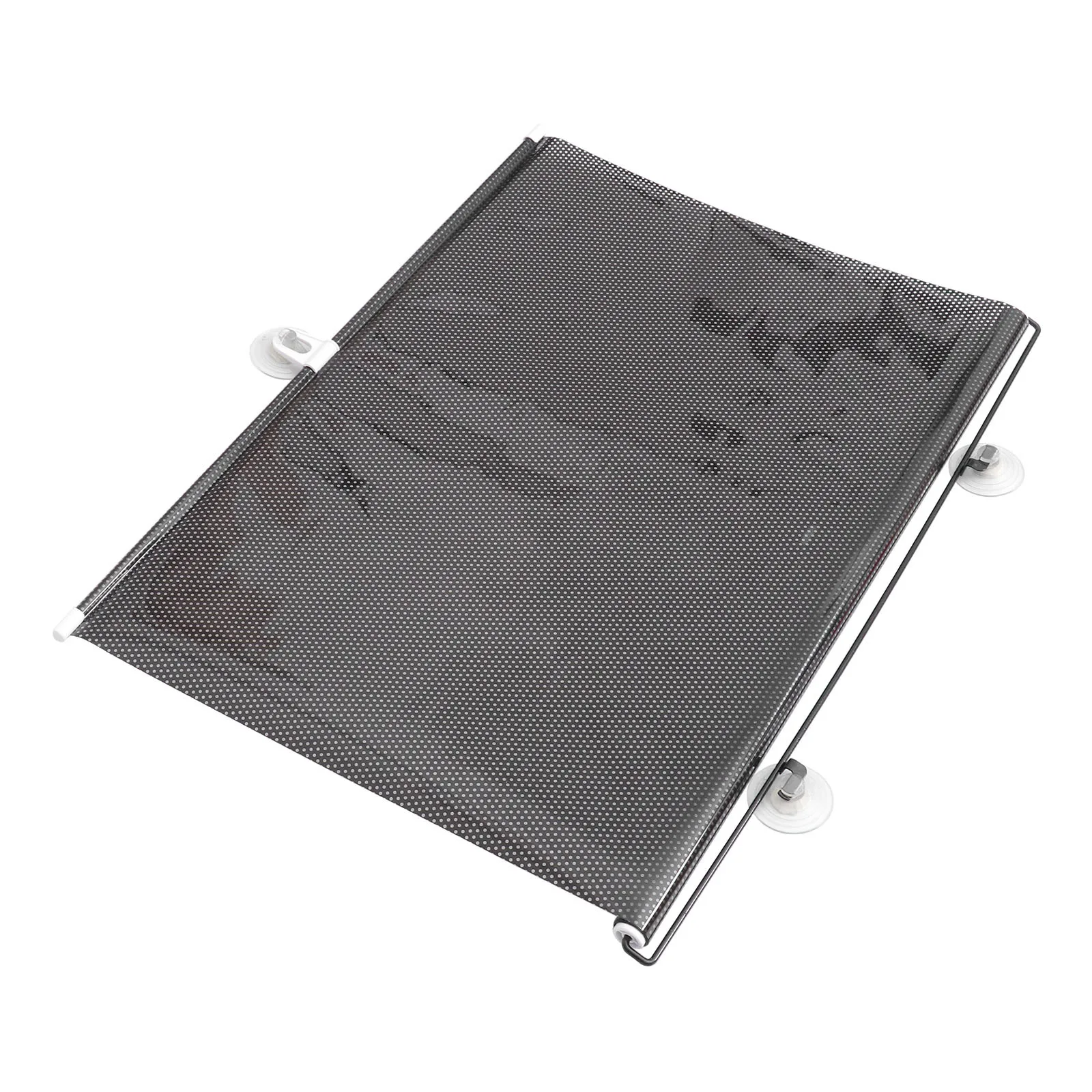 

Suction Cup Sunshade Curtain Blackout Uv Protection Easy Install No Drilling For Balcony Door Office Home Decor (Black Mesh Dot)