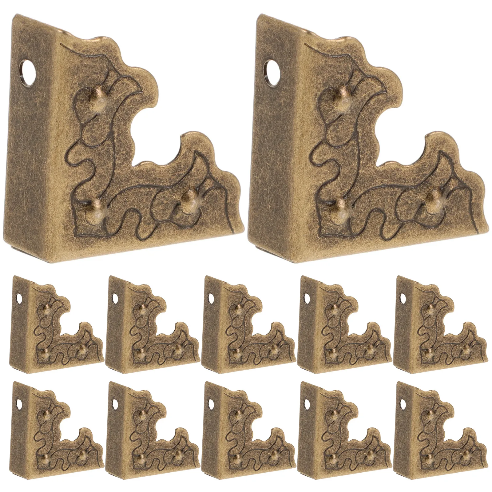 20Pcs Vintage Iron Box Corner Protectors Retro Decorative Metal Guards for Jewelry Gift Wooden Boxes Cabinet Cupboard Frame