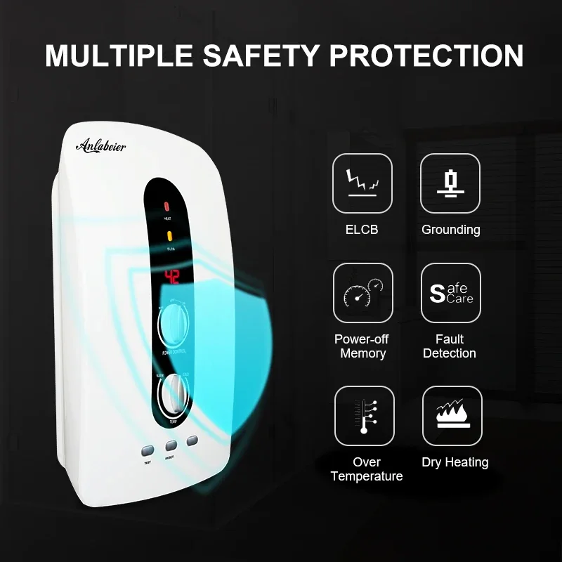 Natychmiastowy elektryczny podgrzewacz ciepłej wody CE ROHS z pompą wspomagającą do prysznica w łazience hotelowej