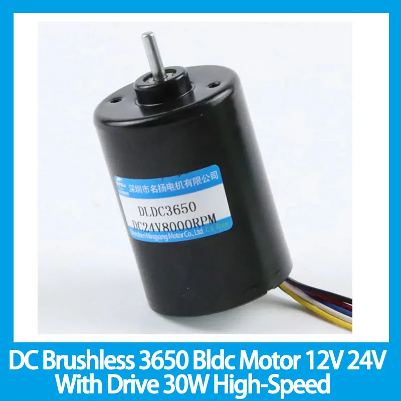 DC Brushless 3650 Bldc Motor 12V 24V With Drive 30W High-Speed Speed-Adjusting Five Lines Six Lines Electric Motor