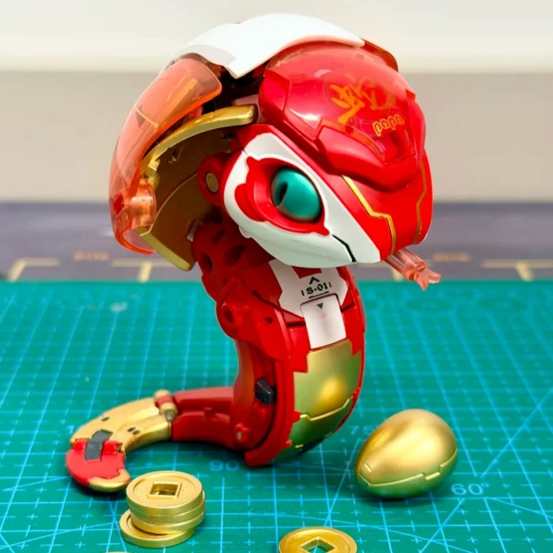 【Auf Lager】 Authentische Atombox, Zwölf Sternzeichentiere, Schlange, runde wilde Kultur, kleine Schlange, Papa Transform Toy, Trendy Pla