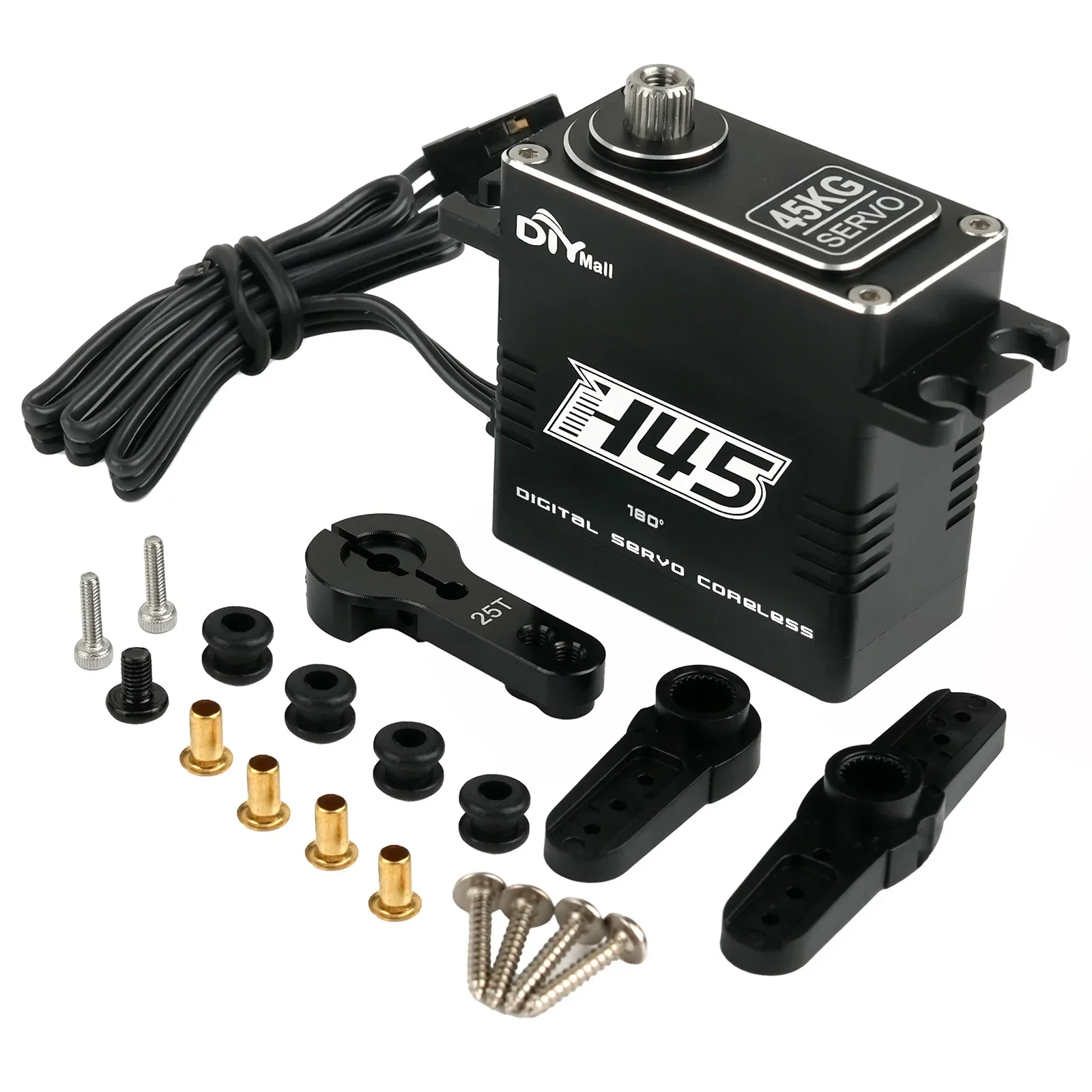 Servo HV digitale impermeabile da 45 kg 180/270/360 °   Ingranaggio in metallo con custodia in alluminio per robot per barche per auto RC fai da te