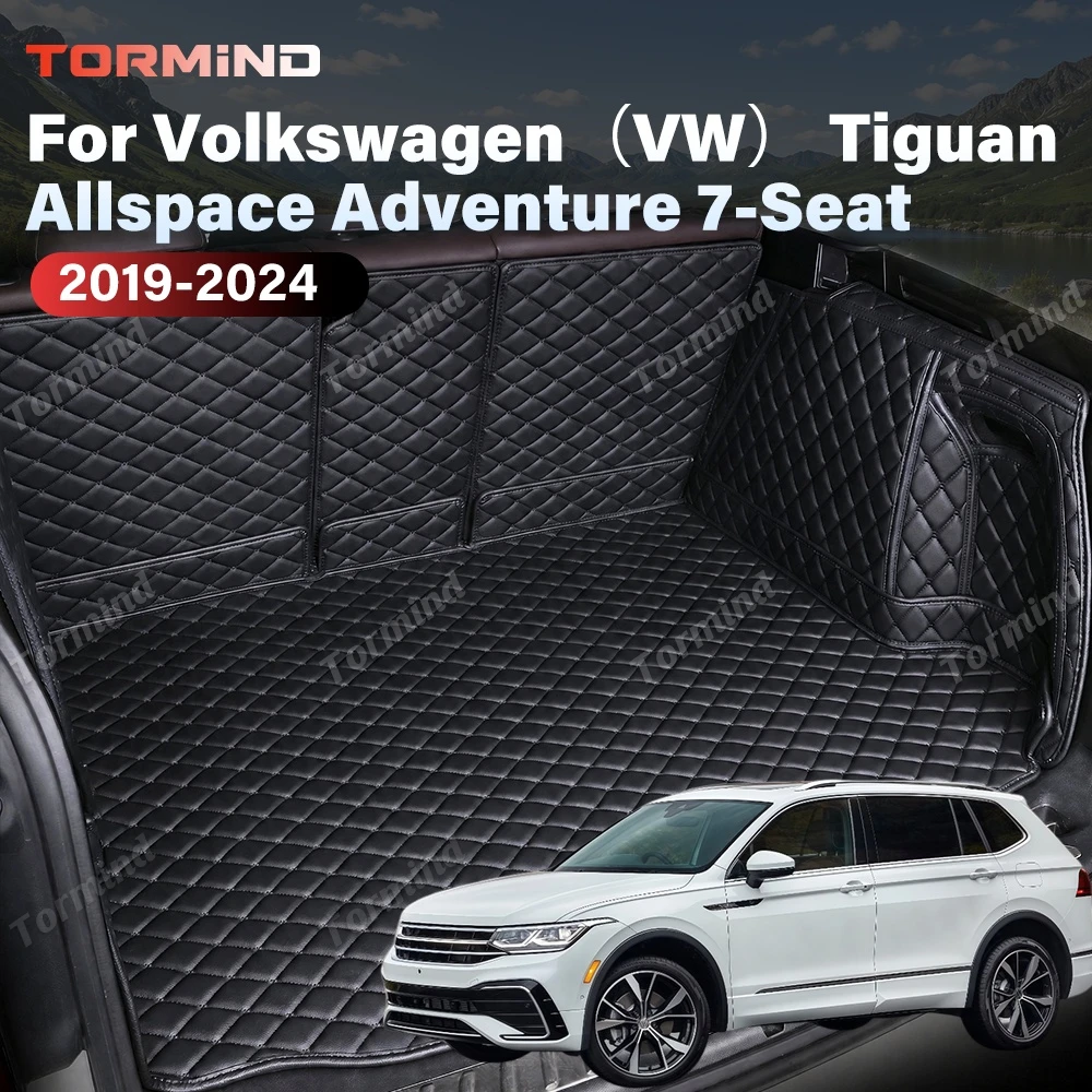 Tormind For Volkswagen VW Tiguan Allspace Adventure 7-Seat 2019-2024 Car Trunk Mats Cargo Liner Car Backrest Pad Accessories