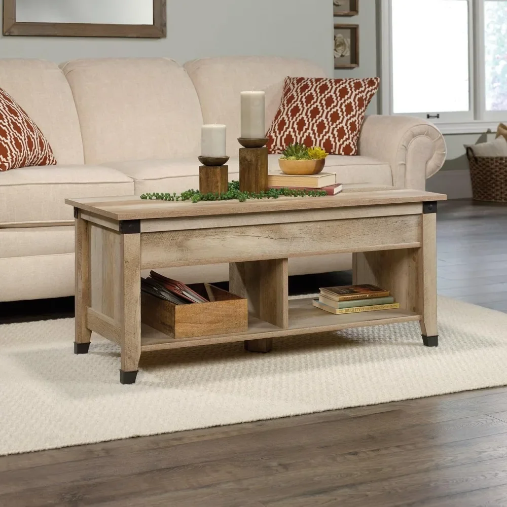 Sauder Carson Forge Lift Top Coffee Table, Lintel Oak finish