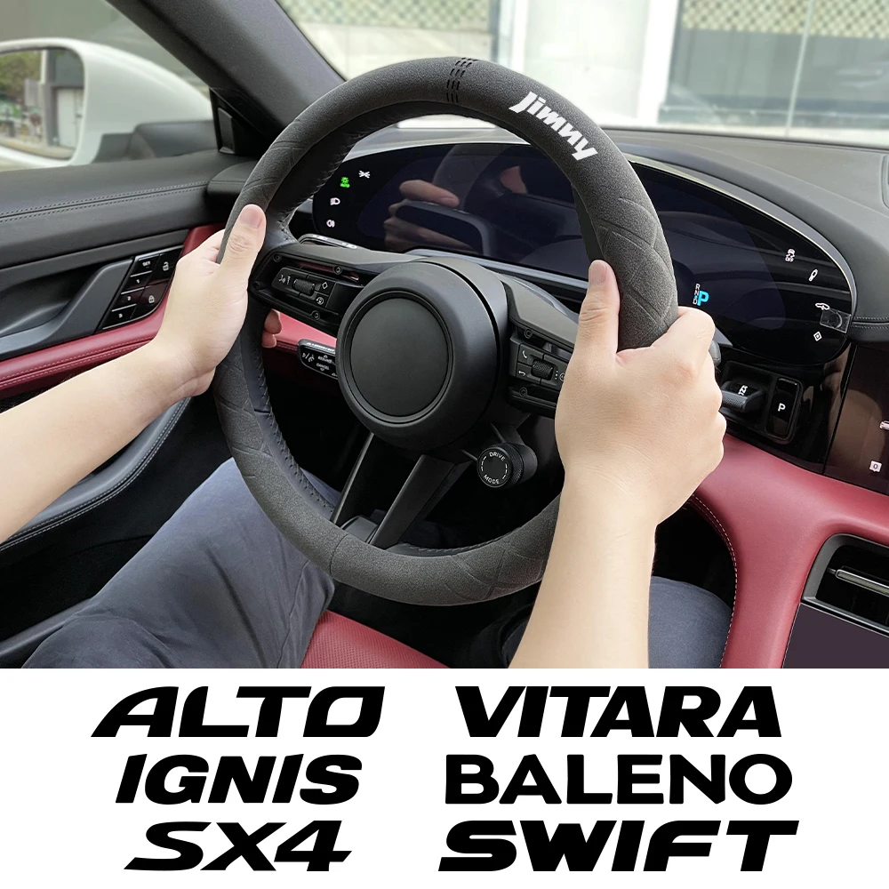 Car Steering Wheel Cover For Suzuki Jimny Swift Grand Vitara Ignis Alto Baleno SX4 Samurai S-Cross Celerio Ertiga Ciaz Equator