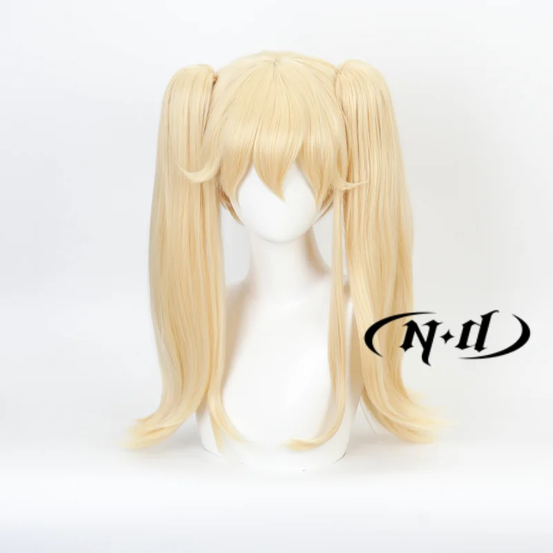 ND Anime Wigs Kakegurui Compulsive Gambler Cosplay Meari Saotome Cute Bangs Yellow Long Hair Heat Resistant Cosplay Anime Wig